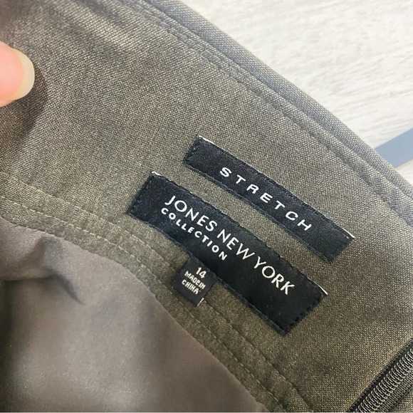 Jones New York Collection Stretch MIDI Skirt Brown 14 Pockets A Line - Picture 3 of 8